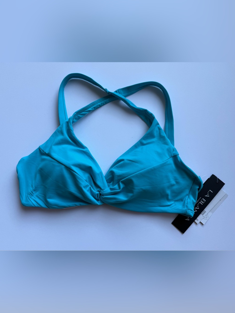 La Blanca Turquoise Twist-Front Bikini Top 8 $78 NWT